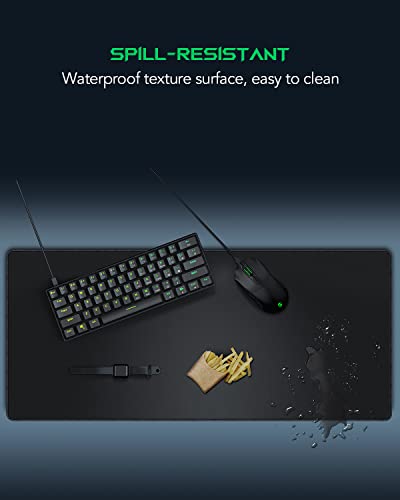Black Shark Gaming Mouse Pad Desk Mat (35.4" × 15.8" × 0.15") Thick Extended Mousepad Non-Slip Spill-Resistant Mousepad with Special-Textured Surface, Anti-Fray Stitched Edges Desk Pad Manta P3 - size: 15.8L x 35.4W inches