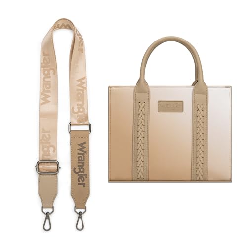 Wrangler Tote Bag for Women Designer Satchel Handbags Top-handle Purses with Strap - color: Gradient Khaki