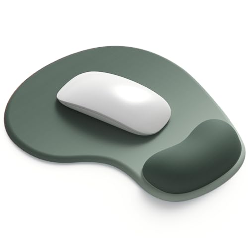 젤 손목 지지대가 있는 사무실 마우스패드 - 인체 공학적 게이밍 데스크탑 마우스 패드 손목 받침대 - 노트북 컴퓨터용 디자인 게임패드 매트 고무 베이스 - 실리콘 미끄럼 방지 특수 질감 표면 (04세이지 그린) - color: 04SageGreen