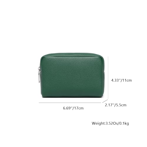 Makeup Bag for Purse Travel Cosmetic Bag (PU Forest Green) - color: Forest Green