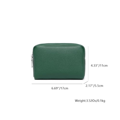 Makeup Bag for Purse Travel Cosmetic Bag (PU Forest Green) - color: Forest Green