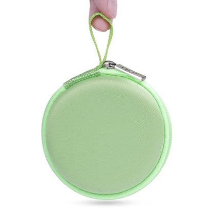 Ginsco Mini-Portable Hard Shell Earbuds Case for Apple EarPods Headphones USB-C Wired Ear Buds/Skullcandy Jib Wired Earbuds, Travel Case for Earphones Earplugs (1, Green) - color: Green