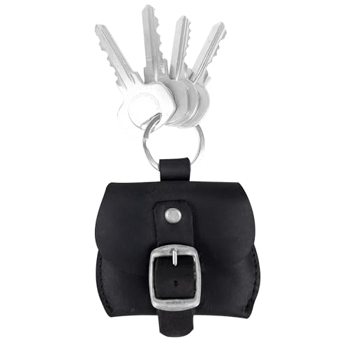 Hide & Drink, Leather Tiny Purse Keychain/Key Ring/Coin Pouch/Case/Mini Bag/Accessories, Handmade Includes 101 Year Warranty (Charcoal Black) - color: Charcoal Black