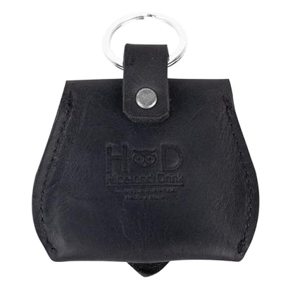 Hide & Drink, Leather Tiny Purse Keychain/Key Ring/Coin Pouch/Case/Mini Bag/Accessories, Handmade Includes 101 Year Warranty (Charcoal Black) - color: Charcoal Black