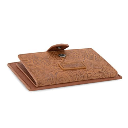 Montana West X Wrangler Small Womens Wallet Slim Credit Card Holder Minimalist Brown Keychain Wallet Compact Western Card Organizers - color: Brown
