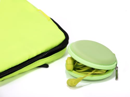 Ginsco Mini-Portable Hard Shell Earbuds Case for Apple EarPods Headphones USB-C Wired Ear Buds/Skullcandy Jib Wired Earbuds, Travel Case for Earphones Earplugs (1, Green) - color: Green