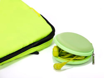 Ginsco Mini-Portable Hard Shell Earbuds Case for Apple EarPods Headphones USB-C Wired Ear Buds/Skullcandy Jib Wired Earbuds, Travel Case for Earphones Earplugs (1, Green) - color: Green