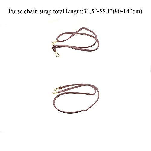 HAHIYO Adjustable Smooth Pink Leather Purse Chain Strap Length 31.5-55.1 Inch Gold Hardware for Shoulder Cross Body Sling Purse Replacement Comfortable 0.71 Inch Wide 4.7mm Extra Thick 1 Pack - size: Smooth Pink(Gold Hardware)-0.71 Inch Wide