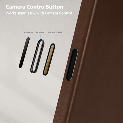 Belemay Vegetable-Tanned Leather Case for iPhone 17 Pro, Bourbon Brown - color: Bourbon brown, size: iPhone 17 Pro