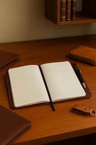 XL Leather Journal Cover 7.5 X 9.75 In With Pen Loop, Brown | Handmade Refillable Leather Sleeve Fits B5 And Composition Notebooks, With Pen Loop For Sketching, Journaling And Writing