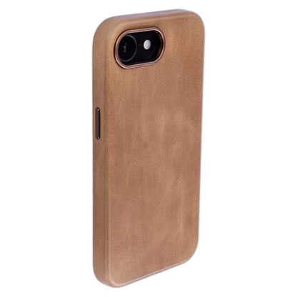 Dockem Genuine Leather Case for iPhone 17e, iPhone 16e, Compatible with MagSafe (MSGL, Light Brown) - color: Light Brown