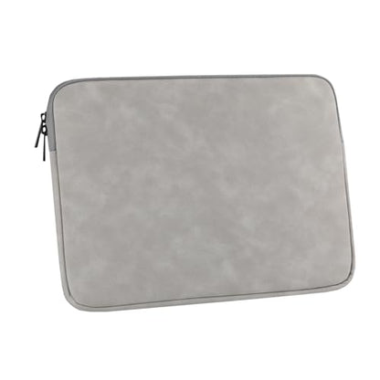Megoo 15" Laptop Sleeve Case Soft PU Leather Carry Case(Light Gray) | Fit for Microsoft Surface Laptop 8/7/6/5/4 15.6", and Most 15"-16" Samsung/HP/Dell/Lenovo Notebook Chromebook Computers - color: Light Gray, size: 15~16inches