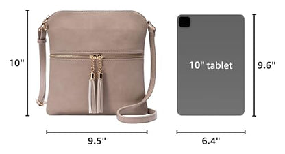 Solene Womens Lightweight Medium Crossbody Purse with Tassel, Perfect Size Crossbody Bags for Daily Use, travel - color: Brick5