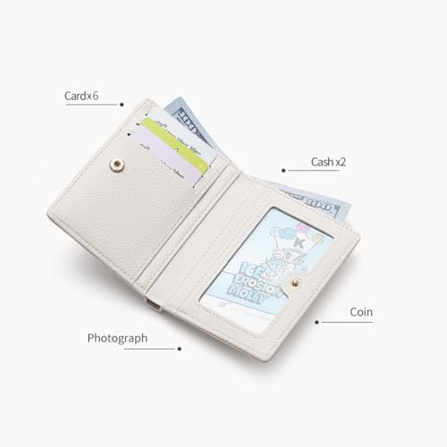 Belsmi Women Small Slim Minimalist Leather Bifold Trifold Wallets (Pink) - color: Pink