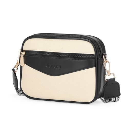 GOIACII Top-Handle Crossbody Bags for Women Soft Leather Trendy Purse Circle Handbags Small - color: C01 Black and White