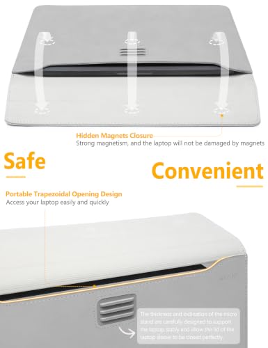 HYZUO 13 Inch Laptop Case Sleeve Bag with Adjustable Stand, Light Gray | for MacBook Air 13 M5 A3449 M4 M3 M2 M1 2026-2018, 13" MacBook Neo 2026, MacBook Pro 13 M2 M1 2026-2016, Surface Pro, XPS 13 - color: Light Gray, size: 13 Inch