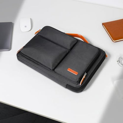 Lacdo 360° Protective Laptop Sleeve Case for 14 inch New MacBook Pro M5 Pro/Max A3426 A3427 (2026), M5/M4/M3/M2/M1 A3434 A3112 A3401 A3185 A2918, 13.8 inch Surface Laptop 7 6 5 4 3 Computer Bag, Black - color: Black, size: New MacBook Pro 14 Inch