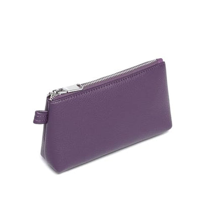 Small Makeup Bag for Purse, Leather Cosmetic (Anemone Purple) - color: PU/Anemone Purple