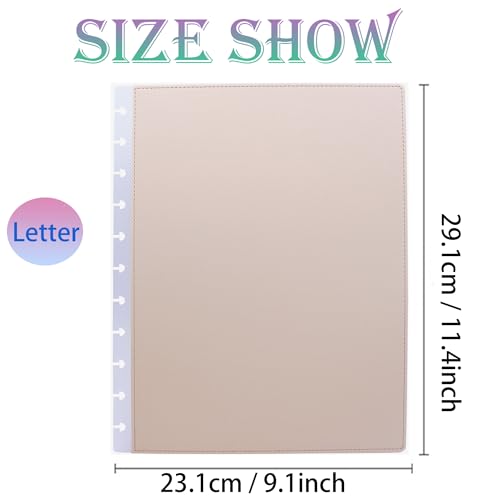 Hard PU Leather Discbound Notebook Covers Letter 1 Pair(Khaki) | Waterproof Luxury PU Leather 11 Mushroom Holes Business Journal Cover Compatible with Circa Arc TUL and Happy Planner etc. - color: Khaki, size: Letter