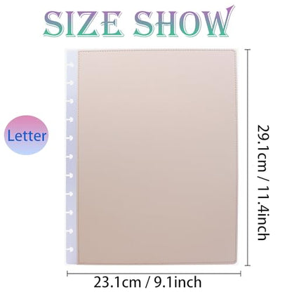 Hard PU Leather Discbound Notebook Covers Letter 1 Pair(Khaki) | Waterproof Luxury PU Leather 11 Mushroom Holes Business Journal Cover Compatible with Circa Arc TUL and Happy Planner etc. - color: Khaki, size: Letter