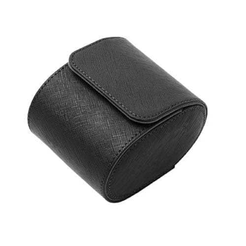 Single Watch Case, PU Leather Travel Organizer for Men Women | Microsuede interior and removable pillow, compact size fits luggage, perfect for travel and gift.（black/gray） - color: black/gray, size: 1-slots