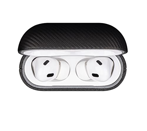 LOPIE Handmade Compatible with AirPods Pro 3rd Generation Case Cover (Not for Pro 2nd Gen), Made of Vegan Leather, Carbon Fiber Style, Protective Hard Shell Cover for AirPods Pro 3 - Black - color: [Carbon Fiber Style]-Black