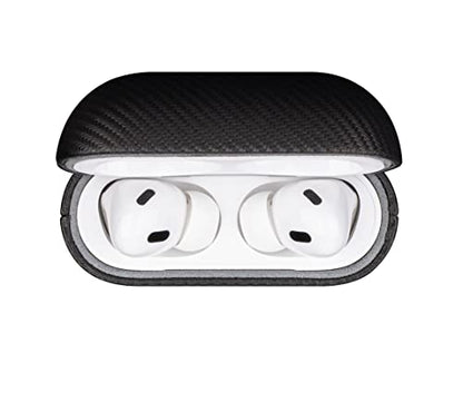 LOPIE Handmade Compatible with AirPods Pro 3rd Generation Case Cover (Not for Pro 2nd Gen), Made of Vegan Leather, Carbon Fiber Style, Protective Hard Shell Cover for AirPods Pro 3 - Black - color: [Carbon Fiber Style]-Black