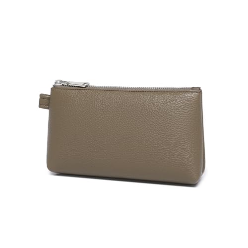 Small Makeup Bag for Purse, Leather Cosmetic (Tea Color) - color: Tea Color