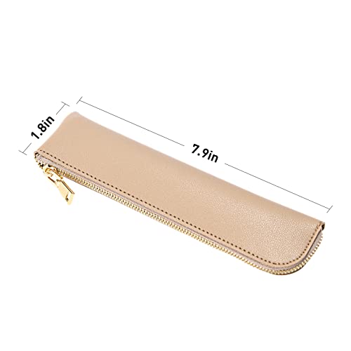Pencil case, Green PU leather pen case,Small pencil bag,Pen organizer for adults.… - color: Green