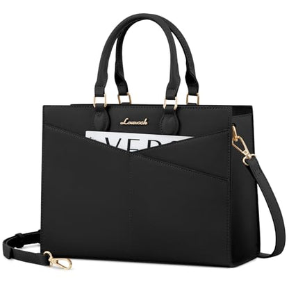 LOVEVOOK Purses for Women,Satchel Handbags Tote Bag, Pu Leather Shoulder Crossbody Top Handle Purse with Zipper - color: Black, size: Small