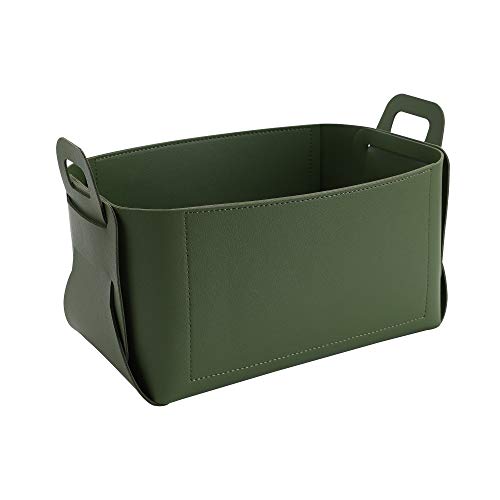 KINIVA Gift Baskets for Present-Valet Tray Organizer - Leather Dresser Organizer Box for Men and Women - Jewelry Accessories Catchall Vanity Tray for Table Desk Top (Green) - color: Green