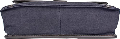 Hidesign Aiden Genuine Leather Medium Crossbody Men/Women Shoulder Messenger Bag/Travel Bag / 10.5" iPad Bag, Blue - color: Blue