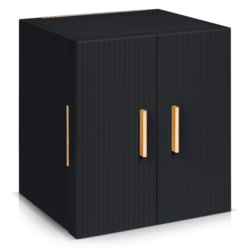 Dajasan Large Jewelry Box for Women, Jewelry Organizer Box with 3 Drawers, Jewelry Storage Organizer with Mirror for Necklace Ring Bracelet Watch, Gift Idea, 8.7 x 7.5 x 9.8 Inches (Black) - color: Black