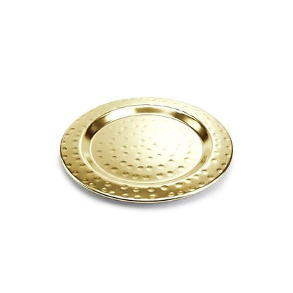 Hammered Stainless Steel Coasters Set of 4 – Anti-Slip Base, Durable & Reusable Drink Coasters for Hot & Cold Beverages – Elegant Table Protection for Home & Office- Gold - color: Gold