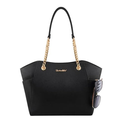 Montana West Tote Bag for Women Chain Top-handle Handbags - color: M Black