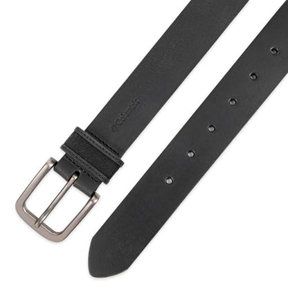 Columbia Men's Casual Everyday Leather Belt – Jeans, Chinos and Daily Wear - color: Black Canvas Logo, size: Large (38-40)