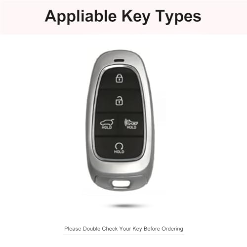 for Hyundai Key Fob Cover with Keychain, Black Genuine Leather Crystal Key Case Protection Shell Compatible with 2019 2020 2021 2022 Sonata Tucsonn, 5 Buttons - size: Fit for Hyunda C (5 buttons)
