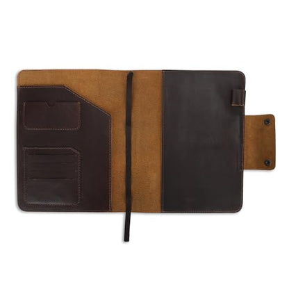 XL Leather Journal Cover 7.5 X 9.75 In With Dual Button, Brown - size: XL (7.5 x 9.75 In), style: Short Flap Double Button