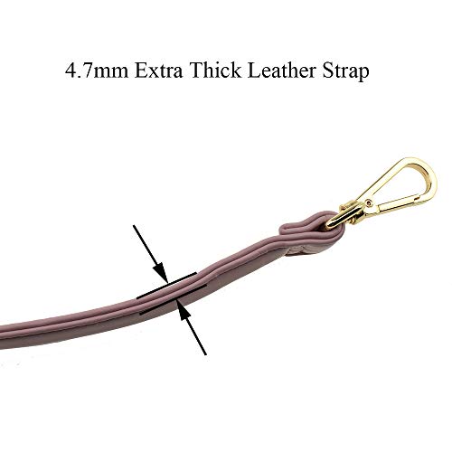 HAHIYO Adjustable Smooth Pink Leather Purse Chain Strap Length 31.5-55.1 Inch Gold Hardware for Shoulder Cross Body Sling Purse Replacement Comfortable 0.71 Inch Wide 4.7mm Extra Thick 1 Pack - size: Smooth Pink(Gold Hardware)-0.71 Inch Wide