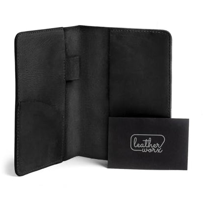 Leather Field Notes Cover, Leather Notebook Cover 3.5 x 5.5 in. with Card and Pen Holder, Handmade Protective Storage for Pocket Moleskine Journal Cover, Book & Notebooks, Notepad Wallet for Travelers (Charcoal Black) - color: Charcoal Black