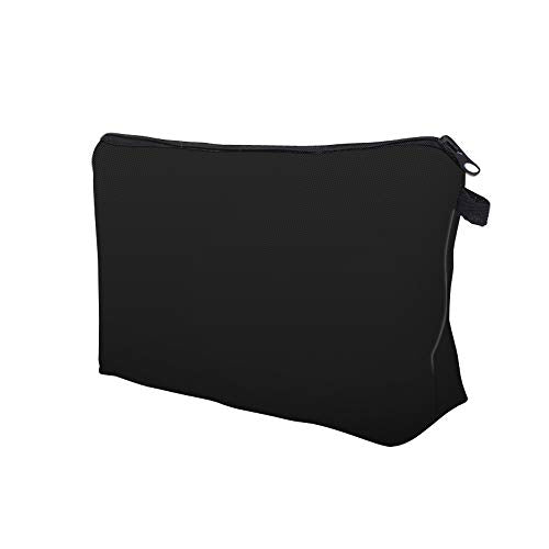 Deanfun Makeup Case Small, Cosmetic Zipper Bag Waterproof for Purse Mini, Women Cute Traveling Accessories Pouch for Ladies Thanksgiving Christmas Gifts(Solid Black D2-51705) 8.65" x 5.35" x 0.78" - color: Solid Black D2-51705