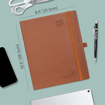POPRUN Planner 2026-2027, Large-8.5" x 10.5", Academic Weekly Planner | Daily Weekly & Monthly Calendar (Jul 26-Jun 27) Hourly Appointment Book with Inner Pocket, Leather Softcover, Black - color: Black, size: Large-8.5" x 10.5", style: Academic Year 2026