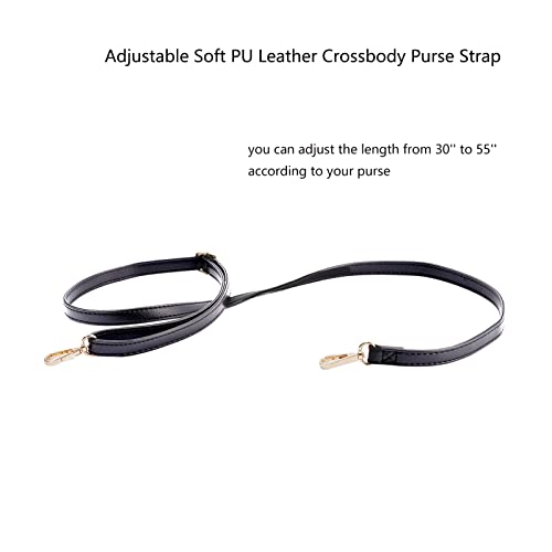 Adjustable Soft PU Leather Shoulder Crossbody Purse Strap Bag Chain Replacement - color: Dark Blue - Gold