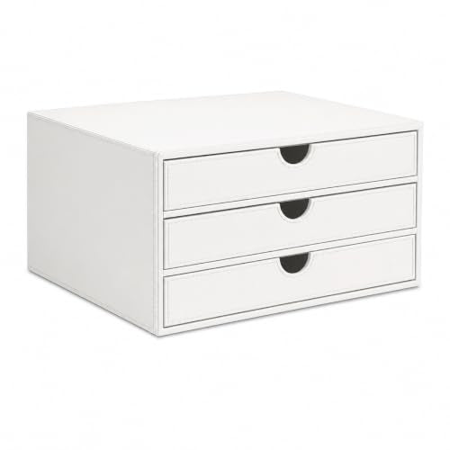 UnionBasic Document Organizer, 3-Drawer File Cabinet Document Storage Box, Office Desktop Filing Organizer, White - color: White, size: 3-Drawer Organizer