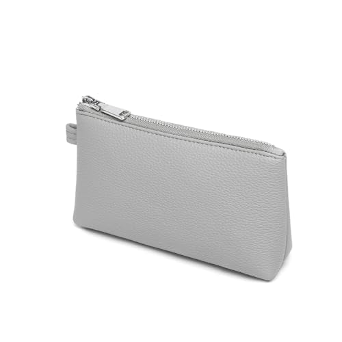 Small Makeup Bag for Purse, Leather Cosmetic (Shark Gray) - color: PU/Shark Gray