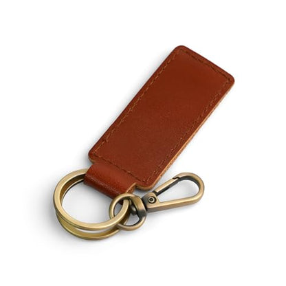 Tukellen Leather Car Keychain, Universal Key Fob Keychain, Leather Key Chain Holder for Men and Women, Gift for Birthday, Keyfob, Best Gift(Brown) - color: Brown