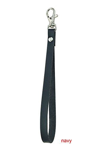 2 pieces Leather Purse Wrist Strap for Wallet Clutch Wristlet Purse Keys Keychain Pouch - color: Navy