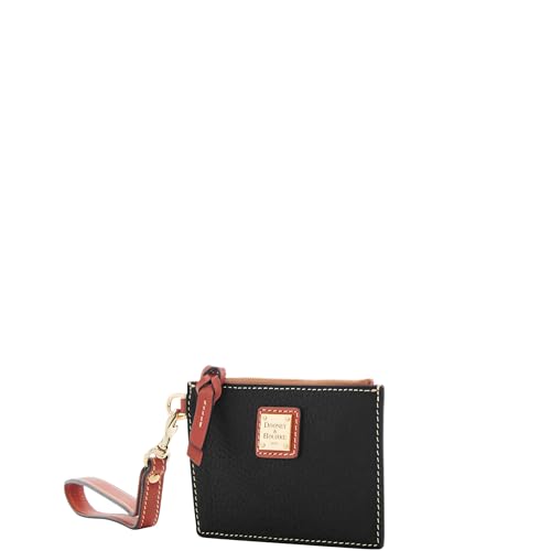 Dooney & Bourke Handbag, Pebble Grain Zip Top Card Case Wristlet - color: Black