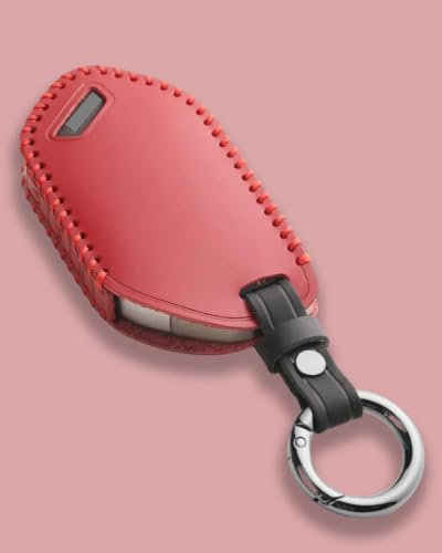 for Kia Key Fob Cover Leather - K4 K5 GT Line Sorento Telluride Carnival EV5 EV9 2026 2025 2024 2023, Handcrafted Smart Remote Key Fob Case - Chilli Pepper, 5 Buttons - color: Chilli Pepper