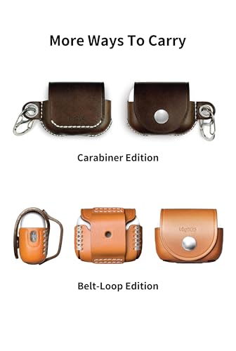Genuine Leather AirPods Pro 3 Cover - Handcrafted Protective Case Anti-Lost Belt Loop Lanyard Ports with Cover Clip Holder, Compatible with Apple AirPods Pro 3 (Tan) - color: Tan
